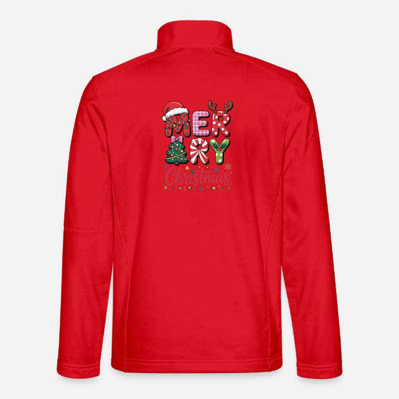 Fröhliche Weihnachtsbuchstaben - Unisex Softshelljacke - Rot