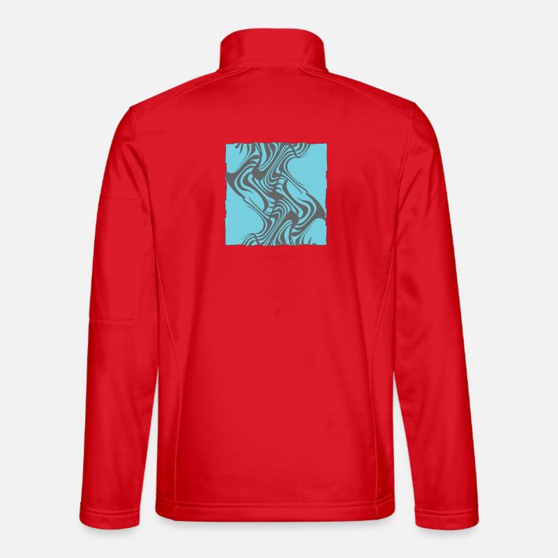Zebra Pattern Cyan - Unisex Softshell Jacket - red