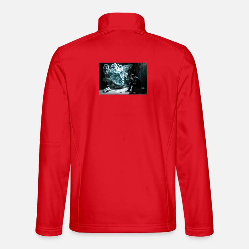 Broken statue, pensive man - Unisex Softshell Jacket - red