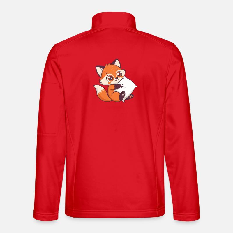 Fox Cozy and Pillow - Unisex Softshell Jacket - red