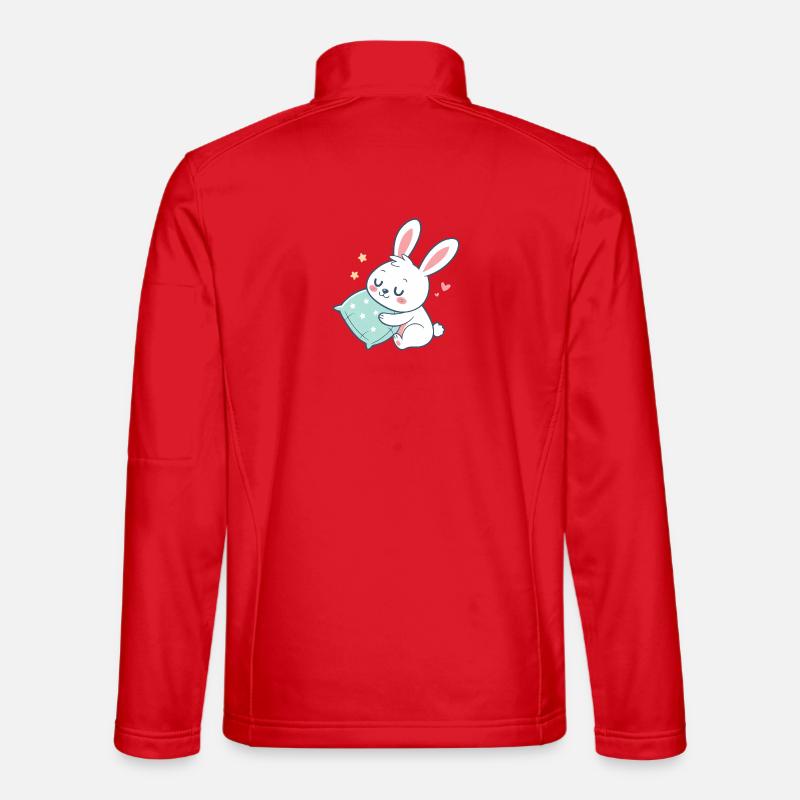 Cuddly bunny and starry pillow - Unisex Softshell Jacket - red