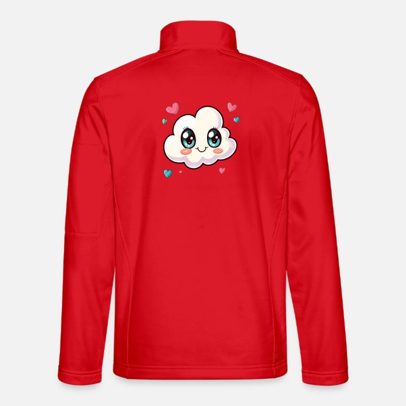 Cuddly Cloud with Hearts - Unisex Softshell Jacket - red