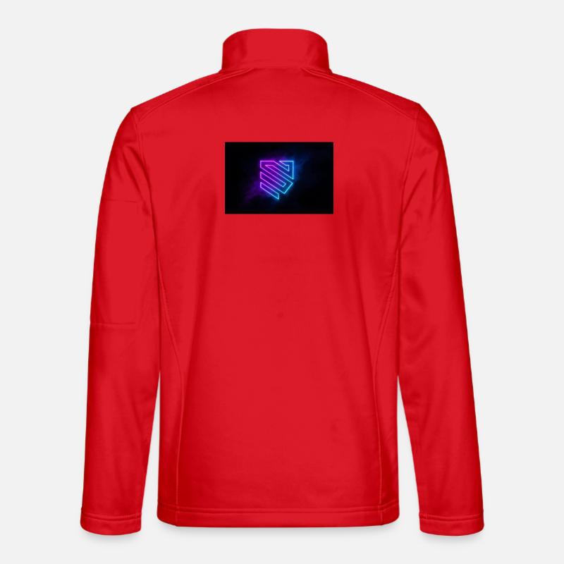 Neon Geometric Shield - Unisex Softshell Jacket - red