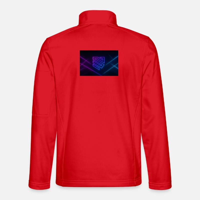 Neon Geometry Glow - Unisex Softshell Jacket - red