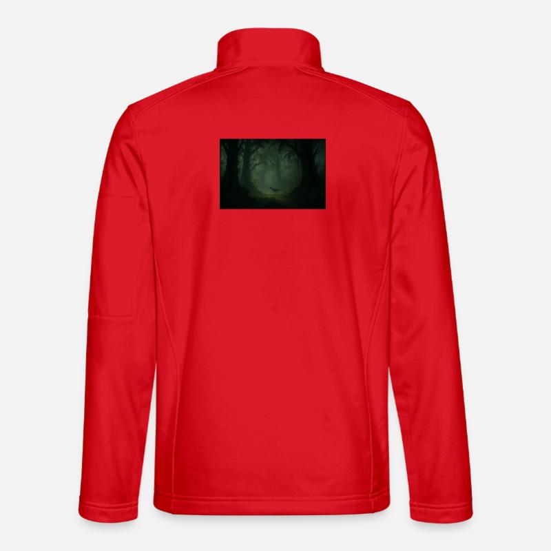 Dino in the cloud forest - Unisex Softshell Jacket - red
