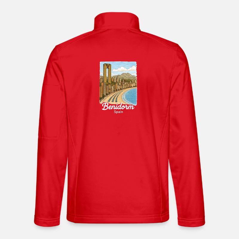 Benidorm, Spain - Unisex Softshell Jacket - red