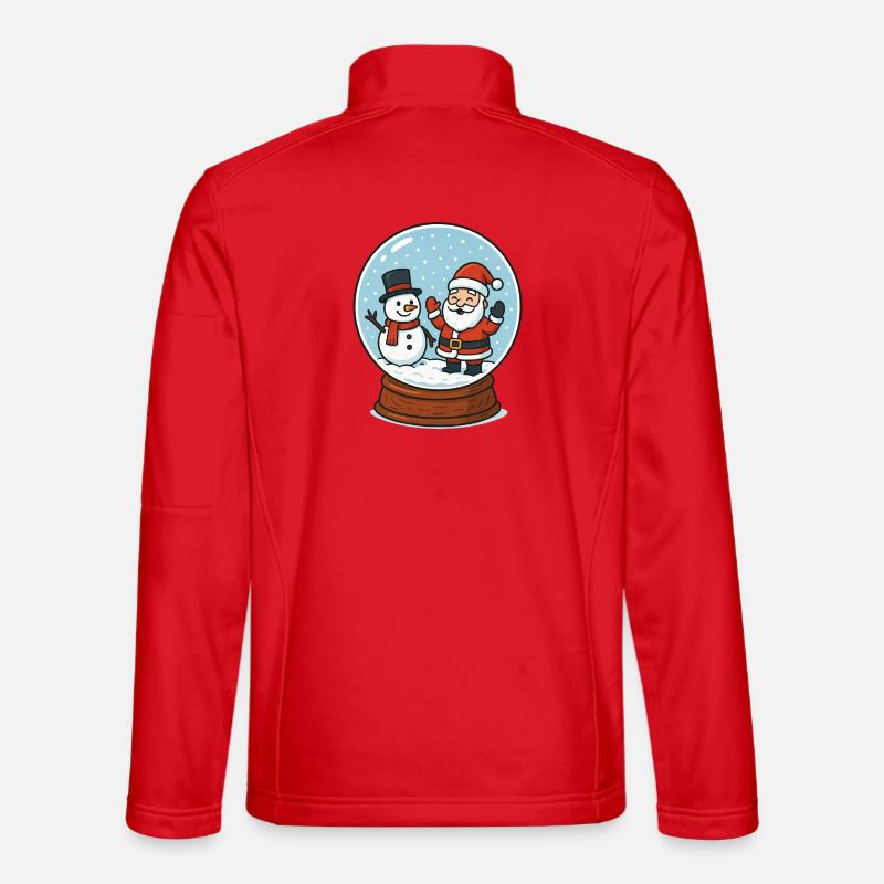 Snow Globe Magic: Santa & Snowman - Unisex Softshell Jacket - red