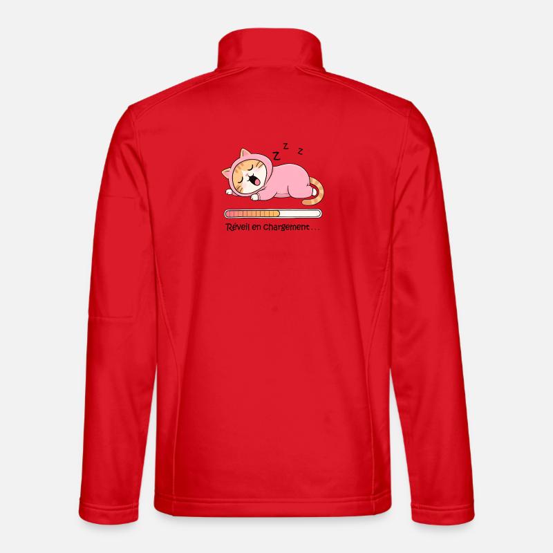 Cat Alarm Clock Charging - Unisex Softshell Jacket - red