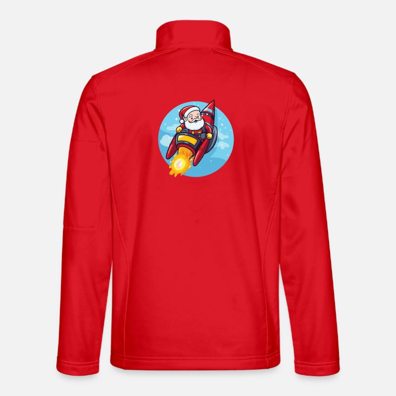 Weihnachtsmann Rakete Comic Weihnachten - Unisex Softshelljacke - Rot