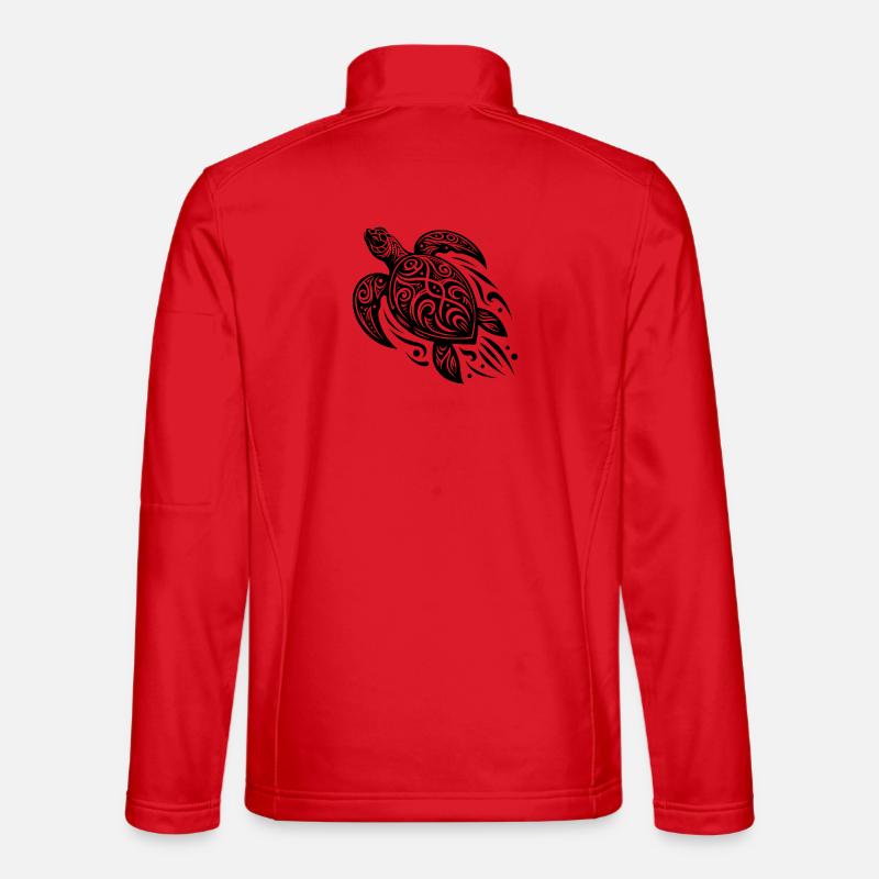 Tradition meets modern turtle tattoo - Unisex Softshell Jacket - red