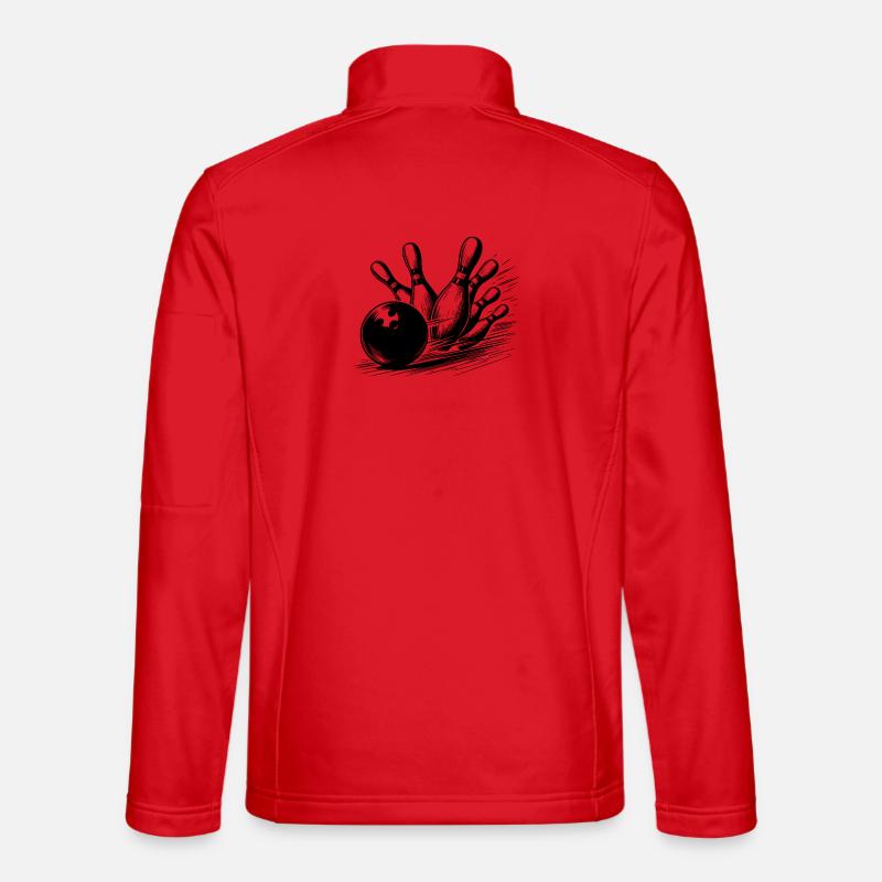 Dynamic Bowling Ball Throwing on Pins Unisex Softshell Jacket