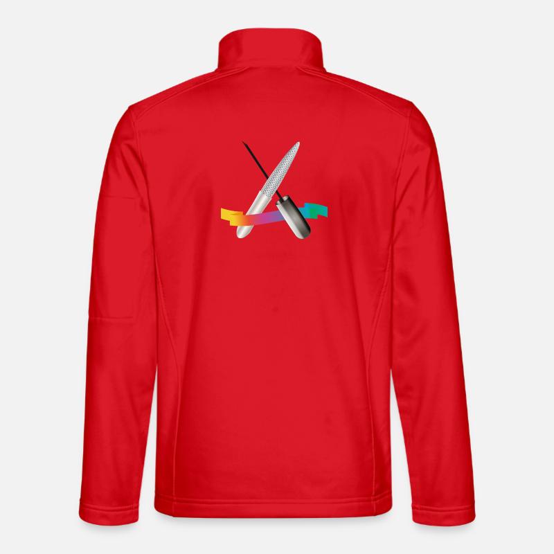 Manicure Tools with Gradient Illustration - Unisex Softshell Jacket - red