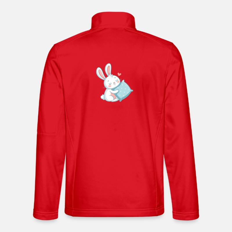 Pastel cuddly bunny and heart pillow - Unisex Softshell Jacket - red
