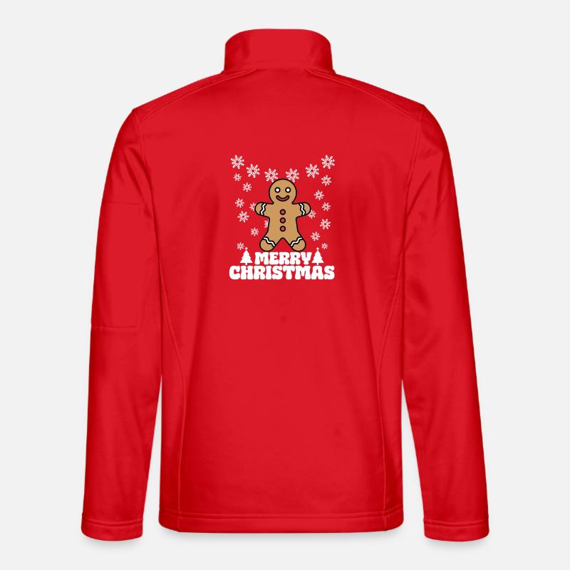 Gingerbread Christmas Merry Christmas - Unisex Softshell Jacket - red