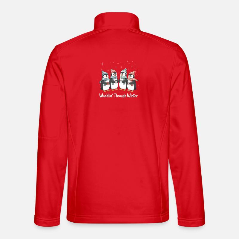 Waddlin' Through Winter – Penguin Friends - Unisex Softshell Jacket - red