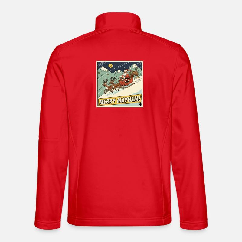 Tshirt Weihnachts Schlittenmayhem - Unisex Softshelljacke - Rot