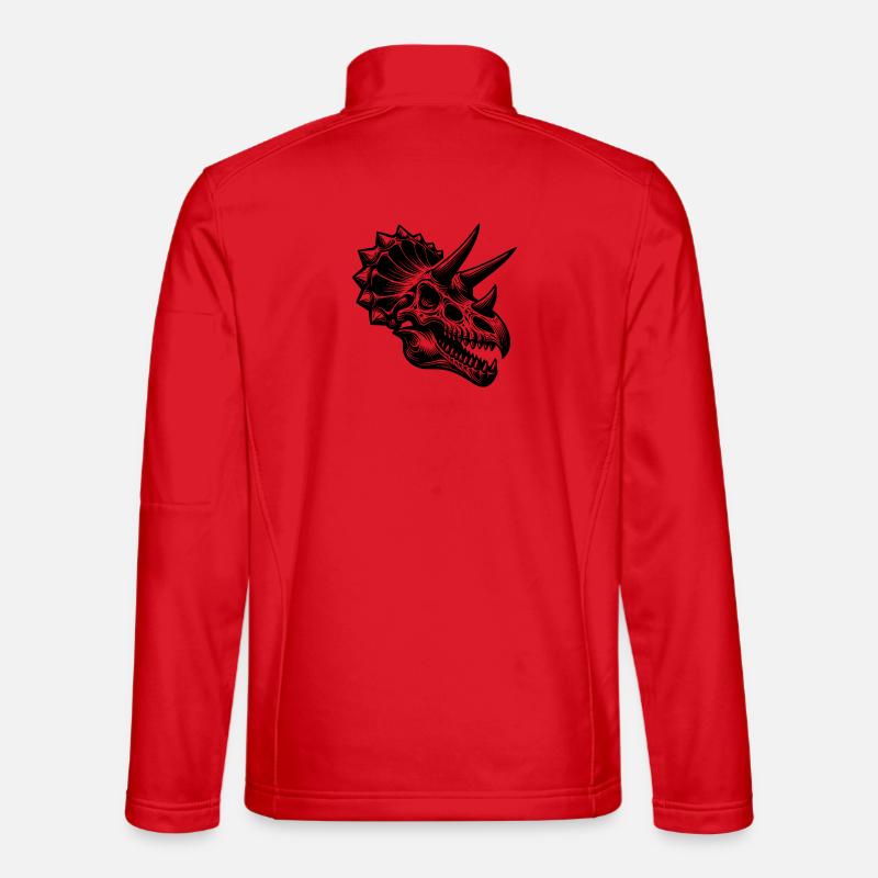 Dinosaur Triceratops Head Fossil Bone - Unisex Softshell Jacket - red