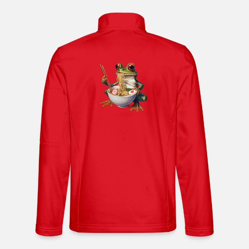 Frosch isst Ramen - Unisex Softshelljacke - Rot
