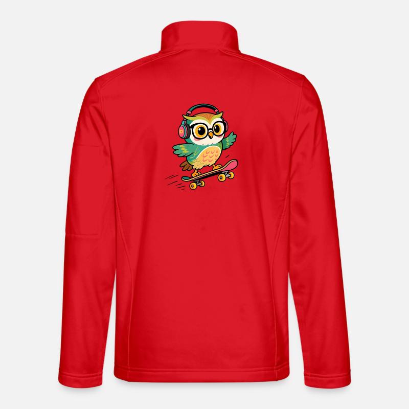 Eulen-Schlittschuhhelm und Schutzbrille - Unisex Softshelljacke - Rot