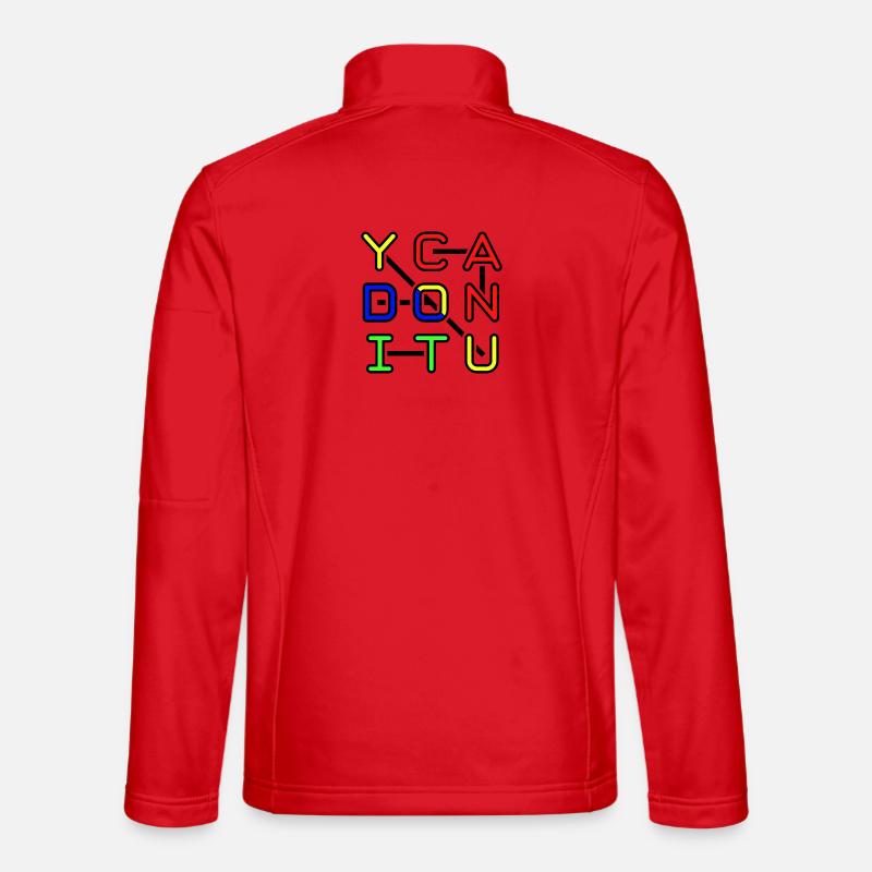 Motivational "You Can Do It" in Color - Unisex Softshell Jacket - red