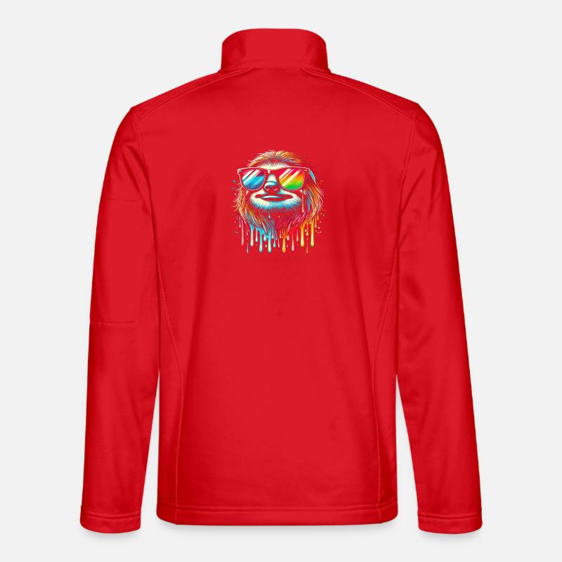 Sloth Sloth Art Lazy Sloth Fan - Unisex Softshell Jacket - red