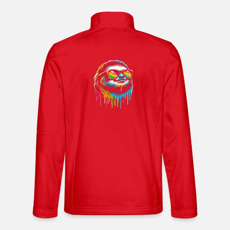 Sloth Sloth Art Lazy Sloth Fan - Unisex Softshell Jacket - red