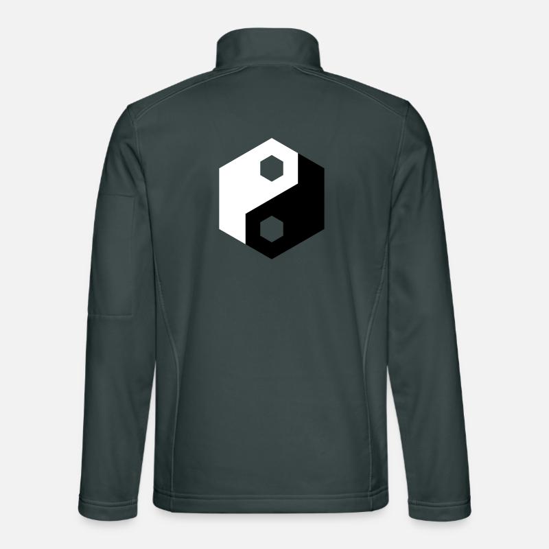Hex Cutout Yin Yang Unisex Softshell Jacket