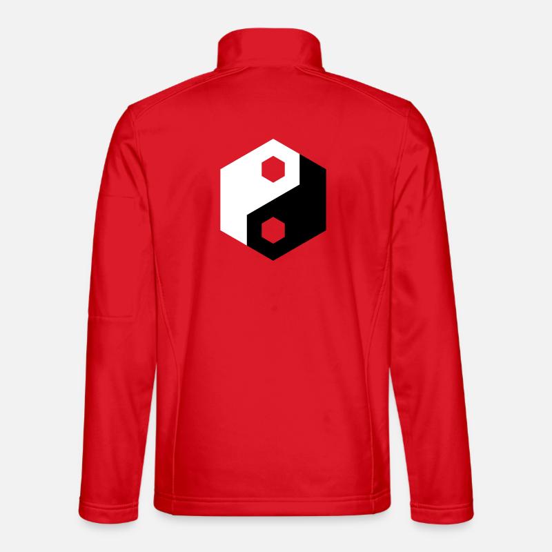 Hex-Ausschnitt Yin Yang Unisex Softshelljacke
