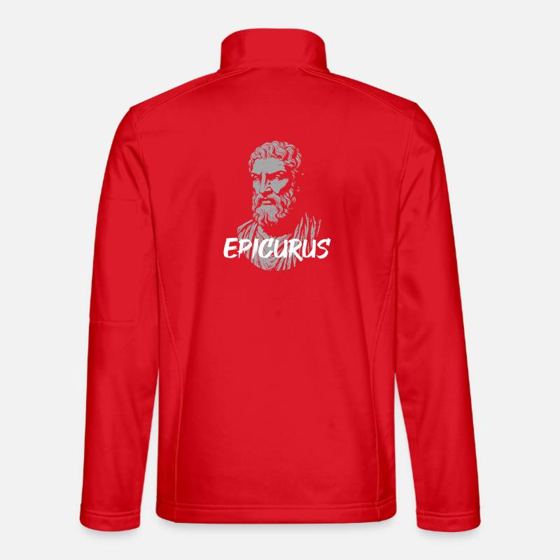 Epicurus Portrait in Bold Brushstyle - Unisex Softshell Jacket - red