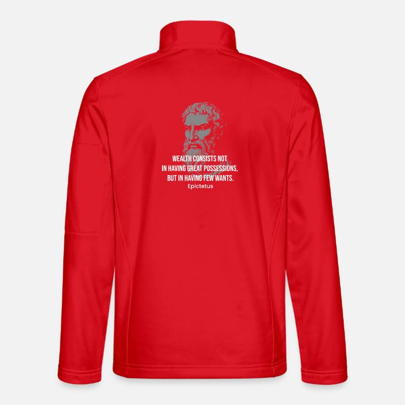 Epiktetus Reichtumszitat-Tee - Unisex Softshelljacke - Rot