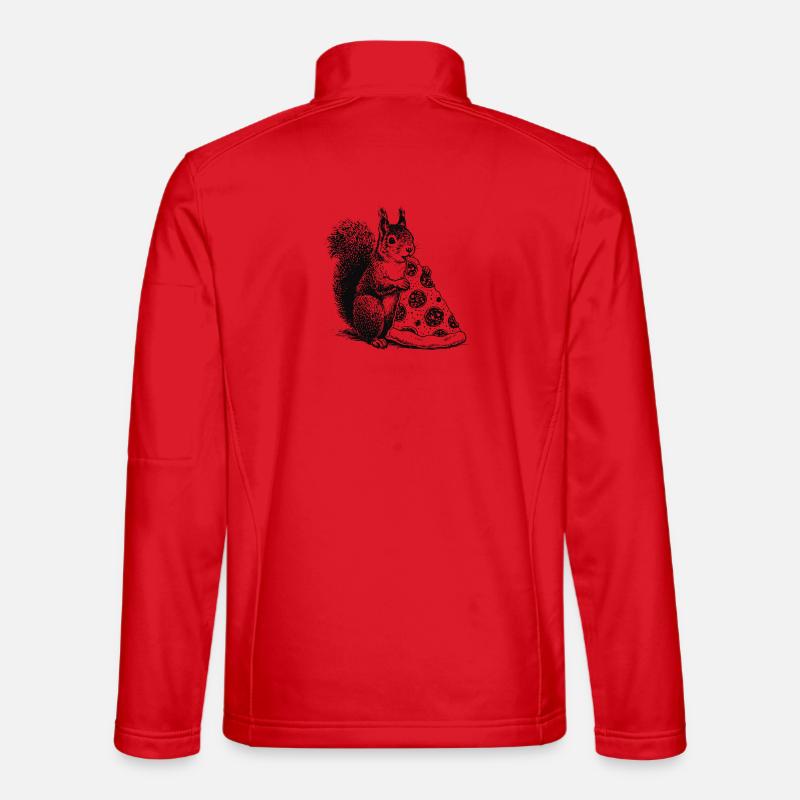 Eichhornchen liebt Pizza - Unisex Softshelljacke - Rot
