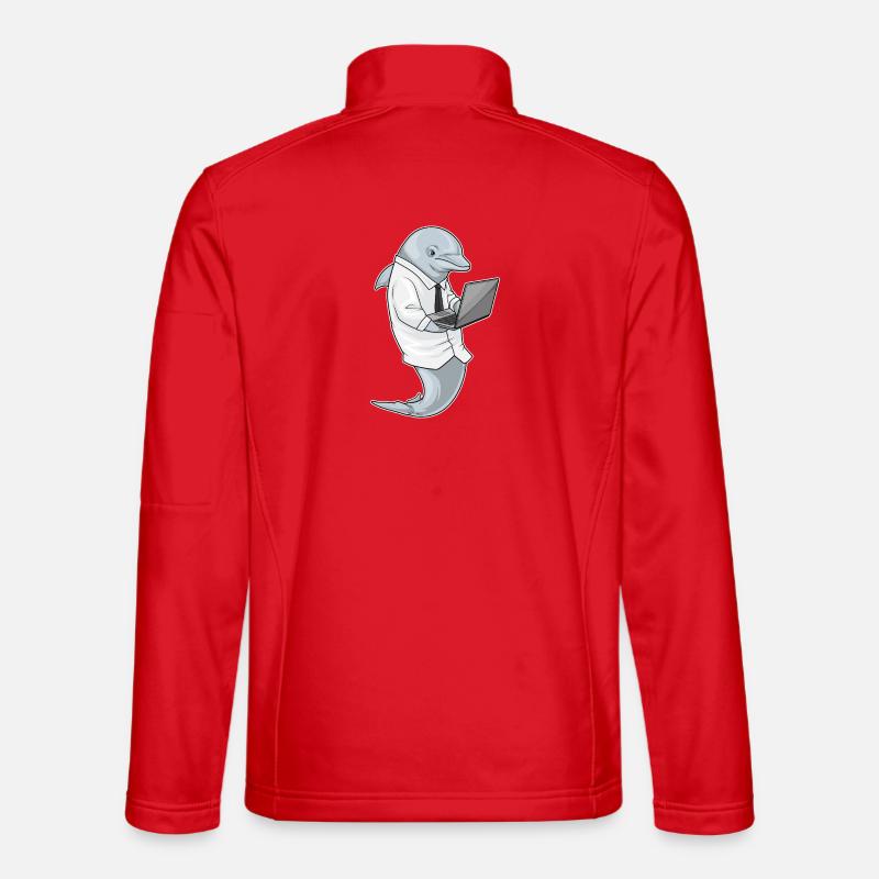 Delfin Laptop - Unisex Softshelljacke - Rot