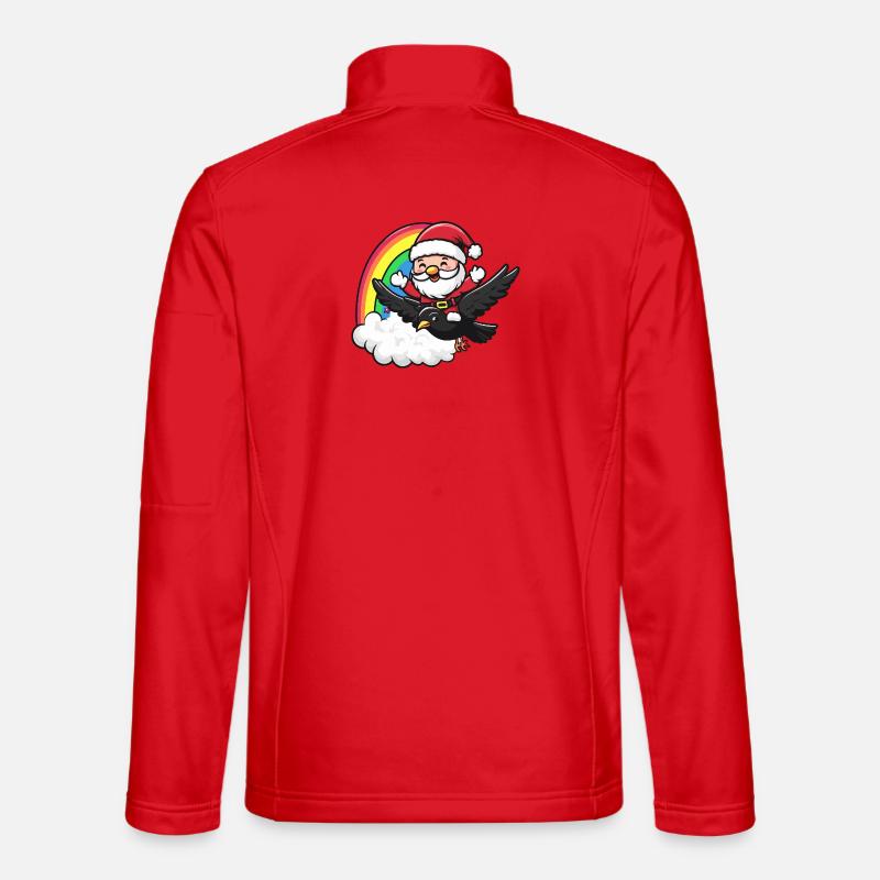 Rabe Krähe Weihnachtsmann Weihnachten - Unisex Softshelljacke - Rot