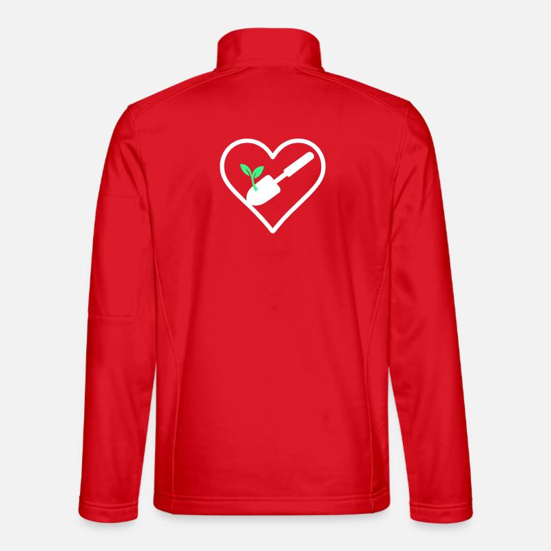 Heart Gardening – Nature Lover Design - Unisex Softshell Jacket - red