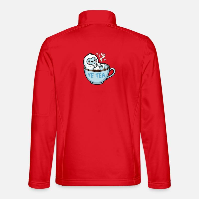 Yeti im Teebecher - Unisex Softshelljacke - Rot