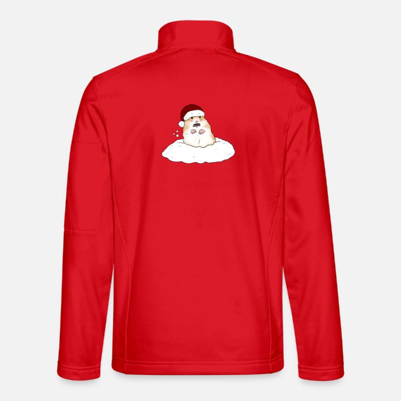 Weihnachtshamster im Schnee - Unisex Softshelljacke - Rot
