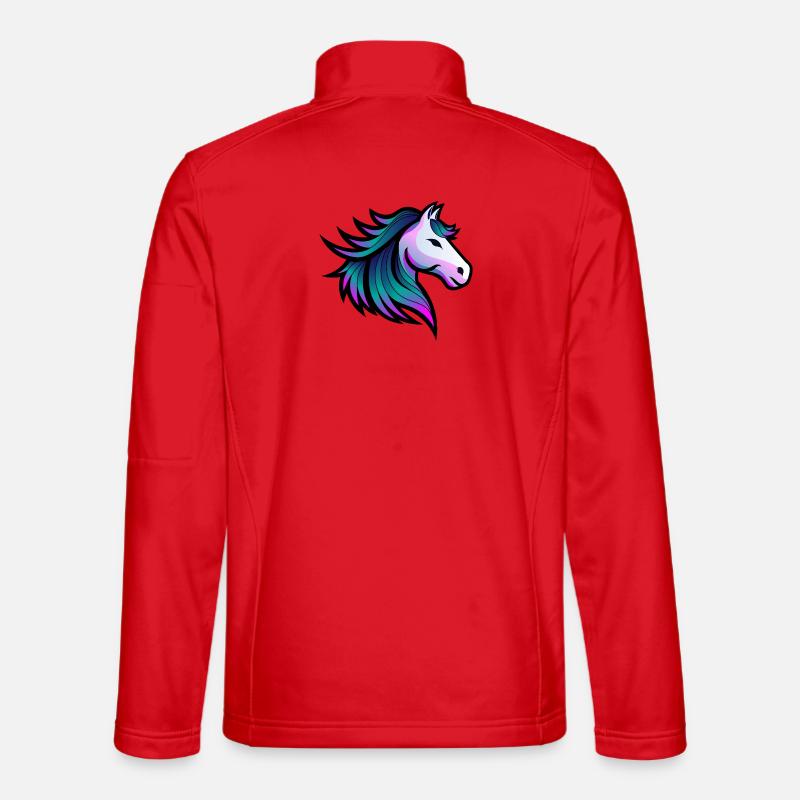 Indigo-Geist-Pferd-Illustration - Unisex Softshelljacke - Rot