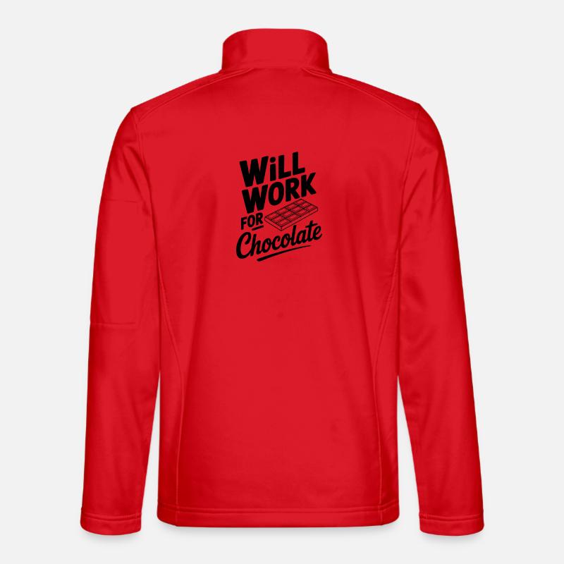 Will Work for Chocolate - Unisex Softshell Jacket - red