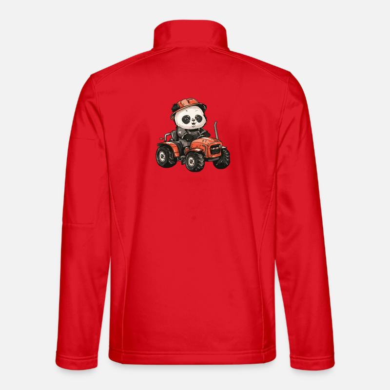 Panda Traktor Farmer - Unisex Softshelljacke - Rot