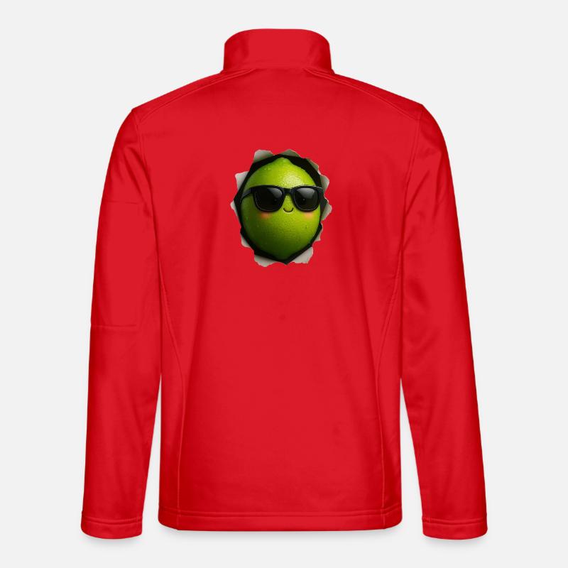 Limette mit Sonnenbrille Maskottchen - Unisex Softshelljacke - Rot