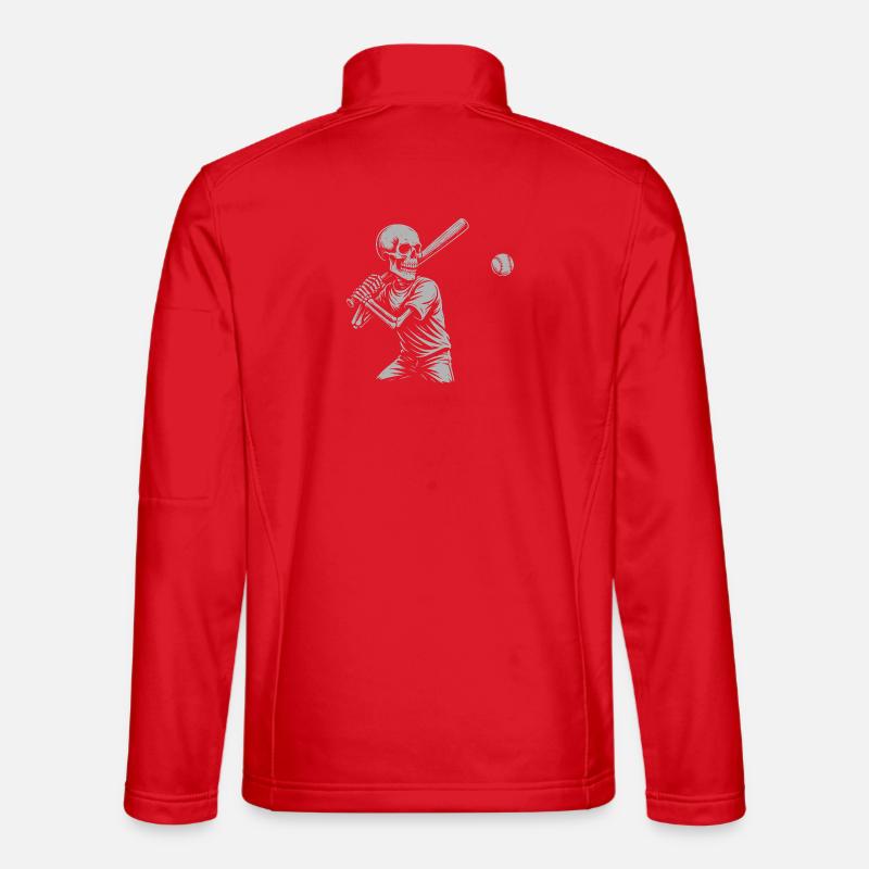 Skeleton Baseball Batting Unisex Softshell Jacket