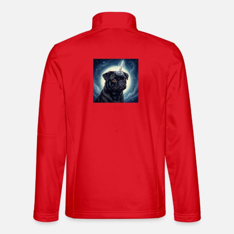 Cosmic Unicorn Pug Unisex Softshell Jacket