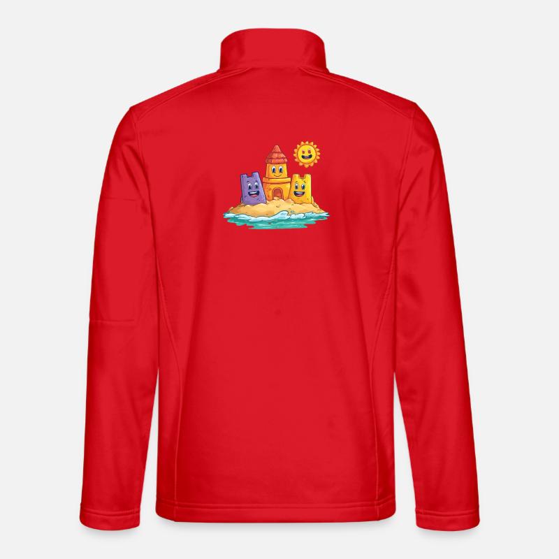 Funny sandpit castle with sun - Unisex Softshell Jacket - red