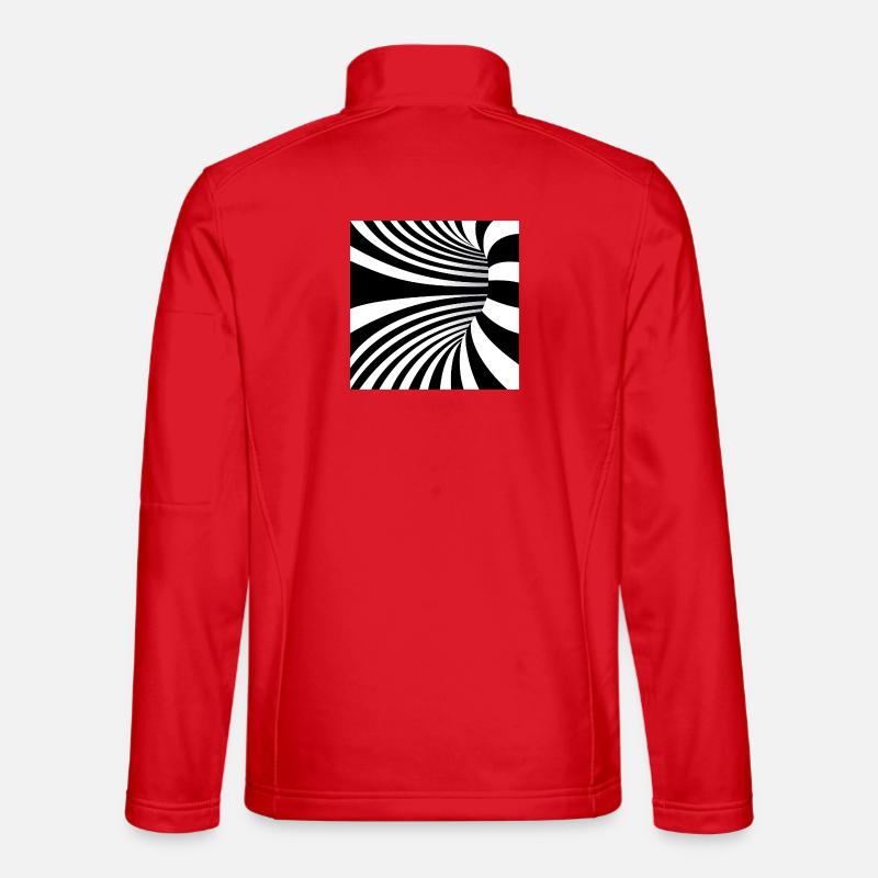 Hypnotische Schwarzweißwellen - Unisex Softshelljacke - Rot