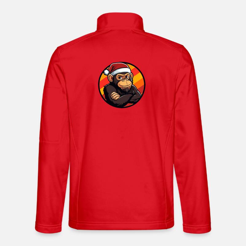 Santa Schimpanse Weihnachten - Unisex Softshelljacke - Rot