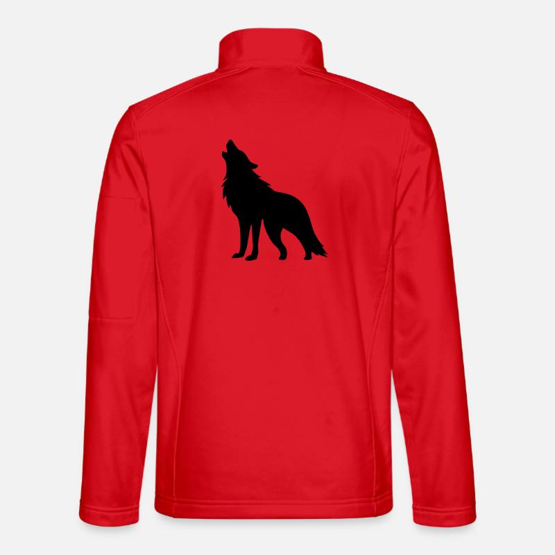 Wolf Silhouette - Unisex Softshell Jacket - red