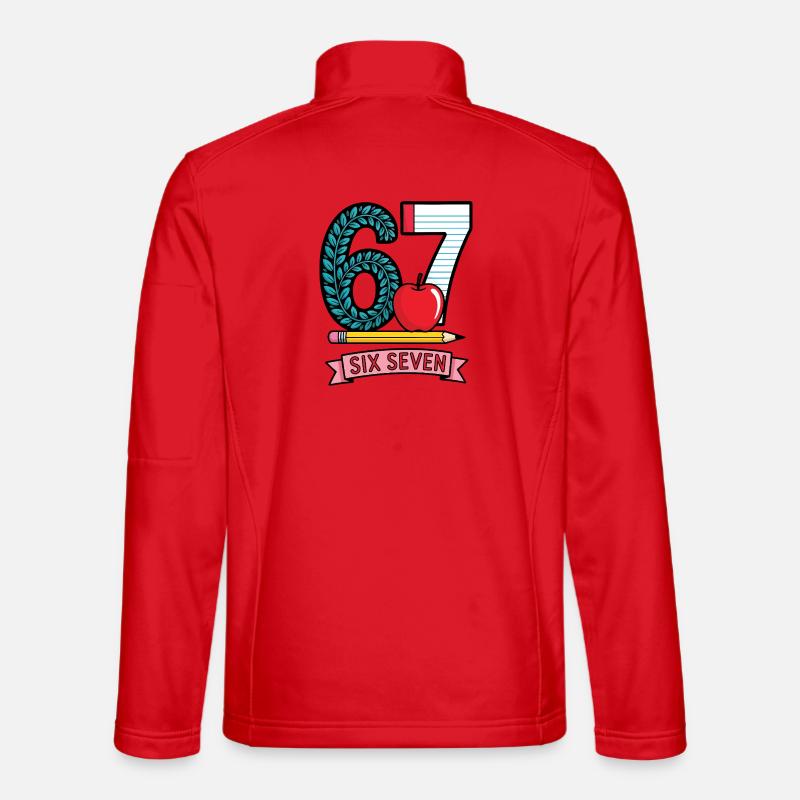 6 7 Apple and Pencil - Unisex Softshelljacke - Rot