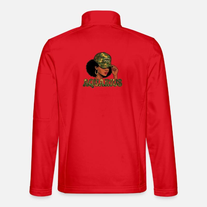 Wassermannkönigin – Tarn-Afro-Mädchen-Visionärsgeist - Unisex Softshelljacke - Rot