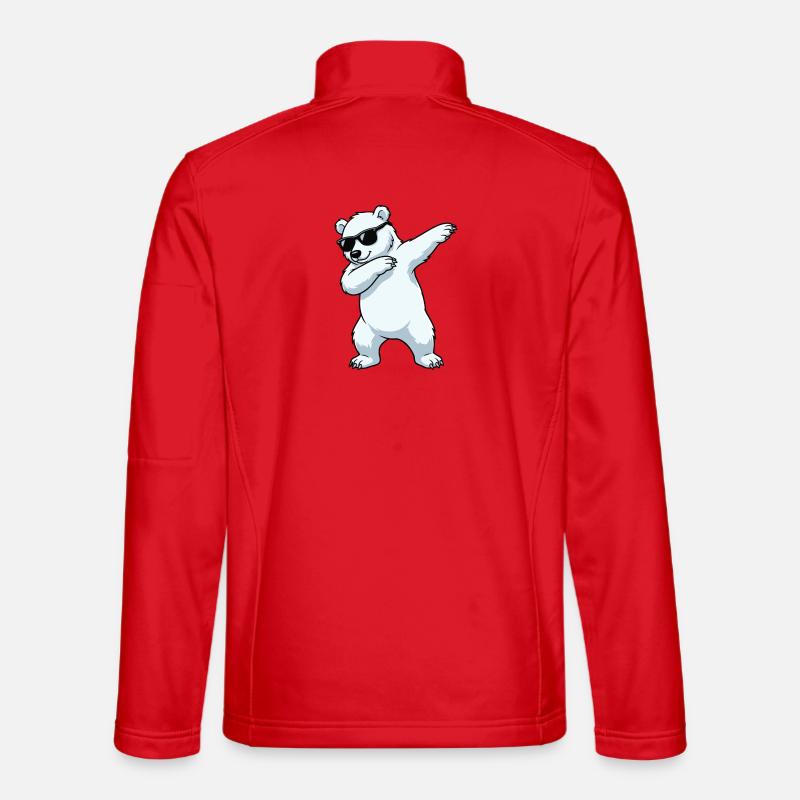 Dab Eisbär Cartoon - Unisex Softshelljacke - Rot