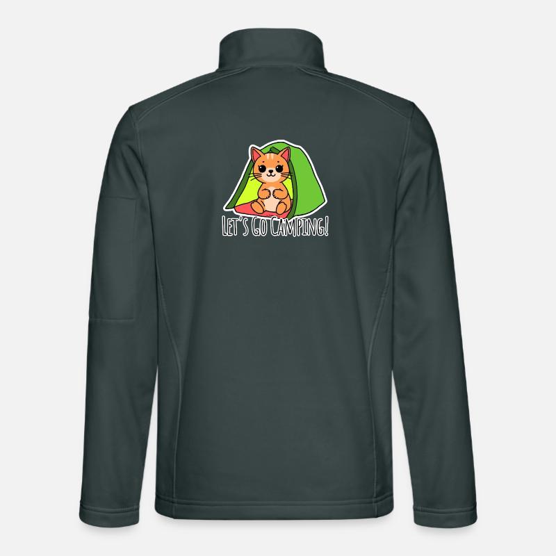 Allons camper ! Le chat mignon part camper ! Veste en tissu softshell Unisexe